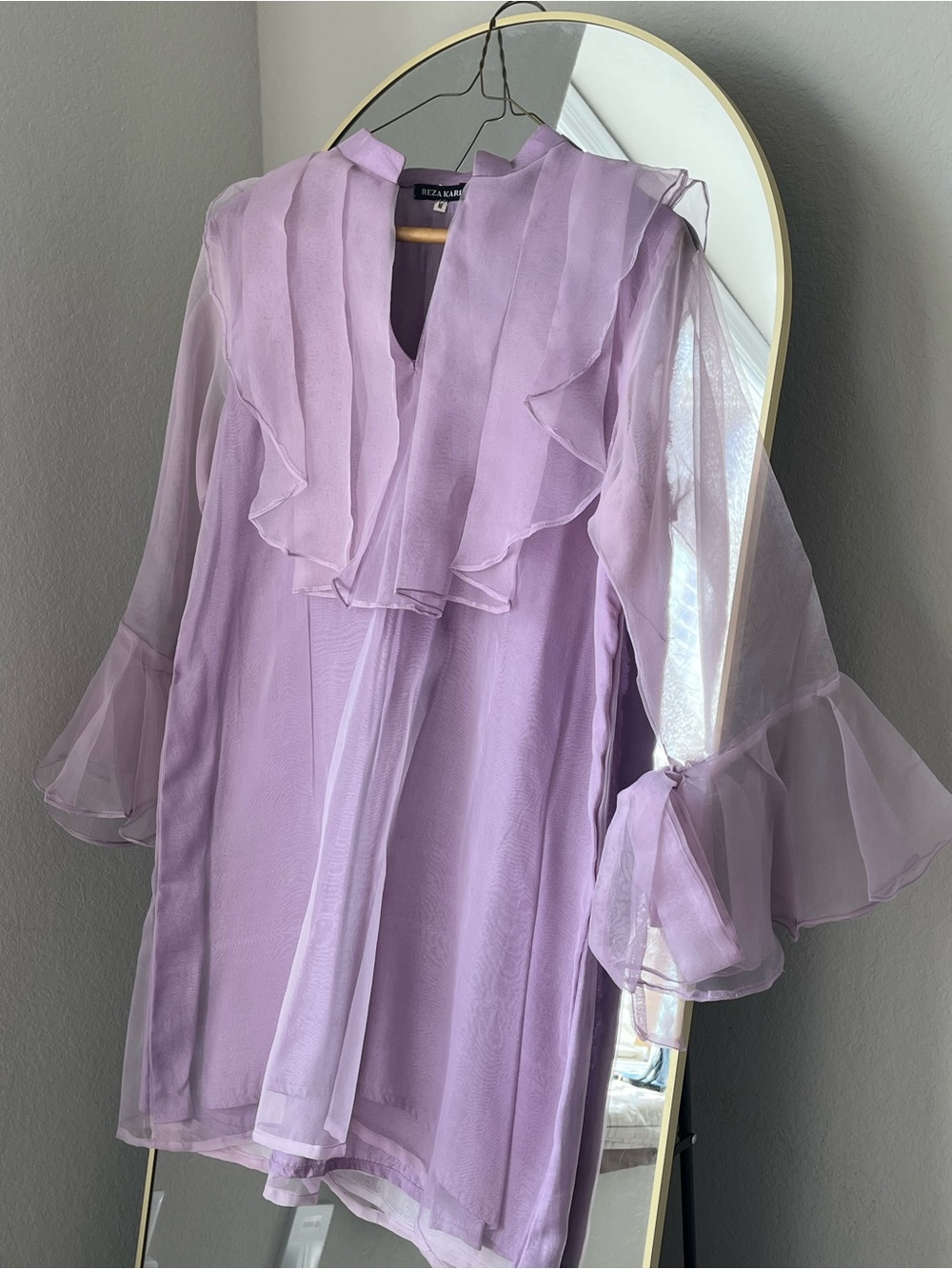 Lavender Ruffle Chiffon Dress - Picture 5 of 5